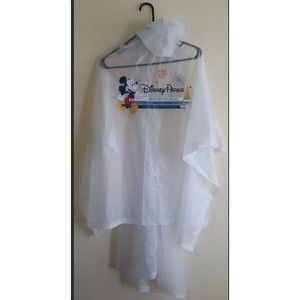 Disney Parks Mickey Mouse Castle Clear Poncho Adult and Child Hooded Rain Gear